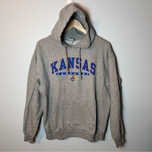 Kansas Jayhawks Hoodie Men’s M Gray Sweatshirt OVB Old Varsity Brand NCAA